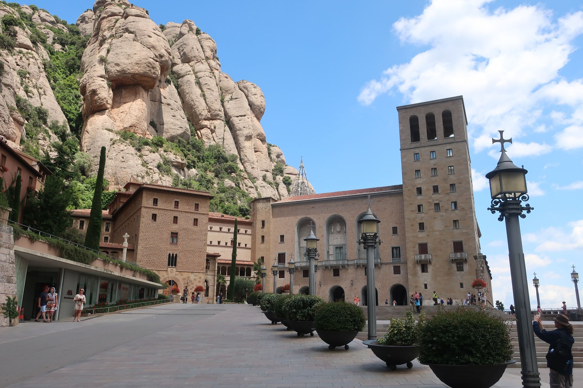 A mountainous cliffside and an old building in Montserrat