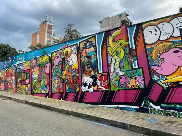 Graffiti on a wall in Medellin, where coworking happens