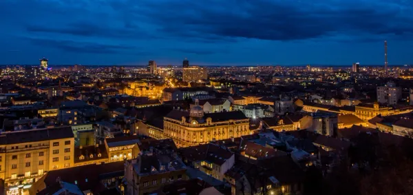 Night sky over Zagreb, Croatia